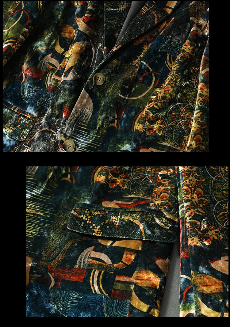 2022 Luxury Print Men Blazer