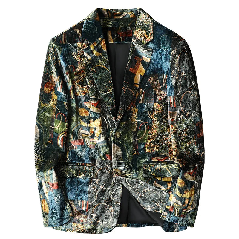 2022 Luxury Print Men Blazer