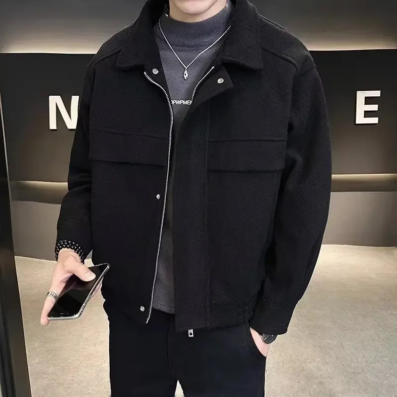 Nouveautés vestes tendance pour hommes, veste d'hiver courte et épaisse, manteau décontracté à la mode, matériau fin, coupe régulière