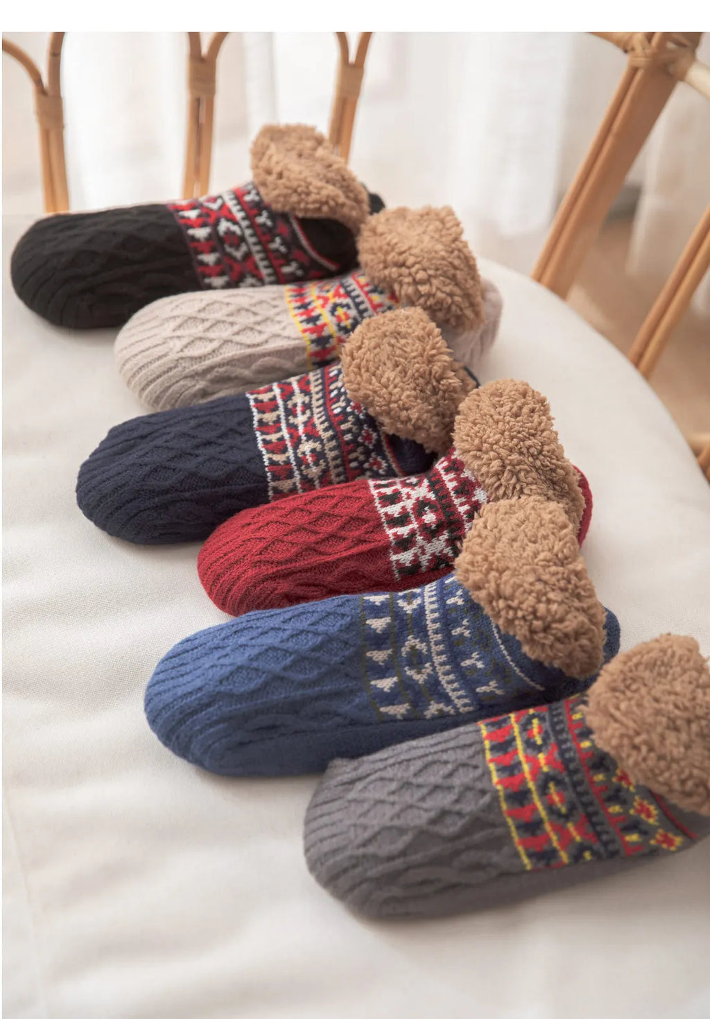Winter Non-slip Floor Socks Women Men Snow