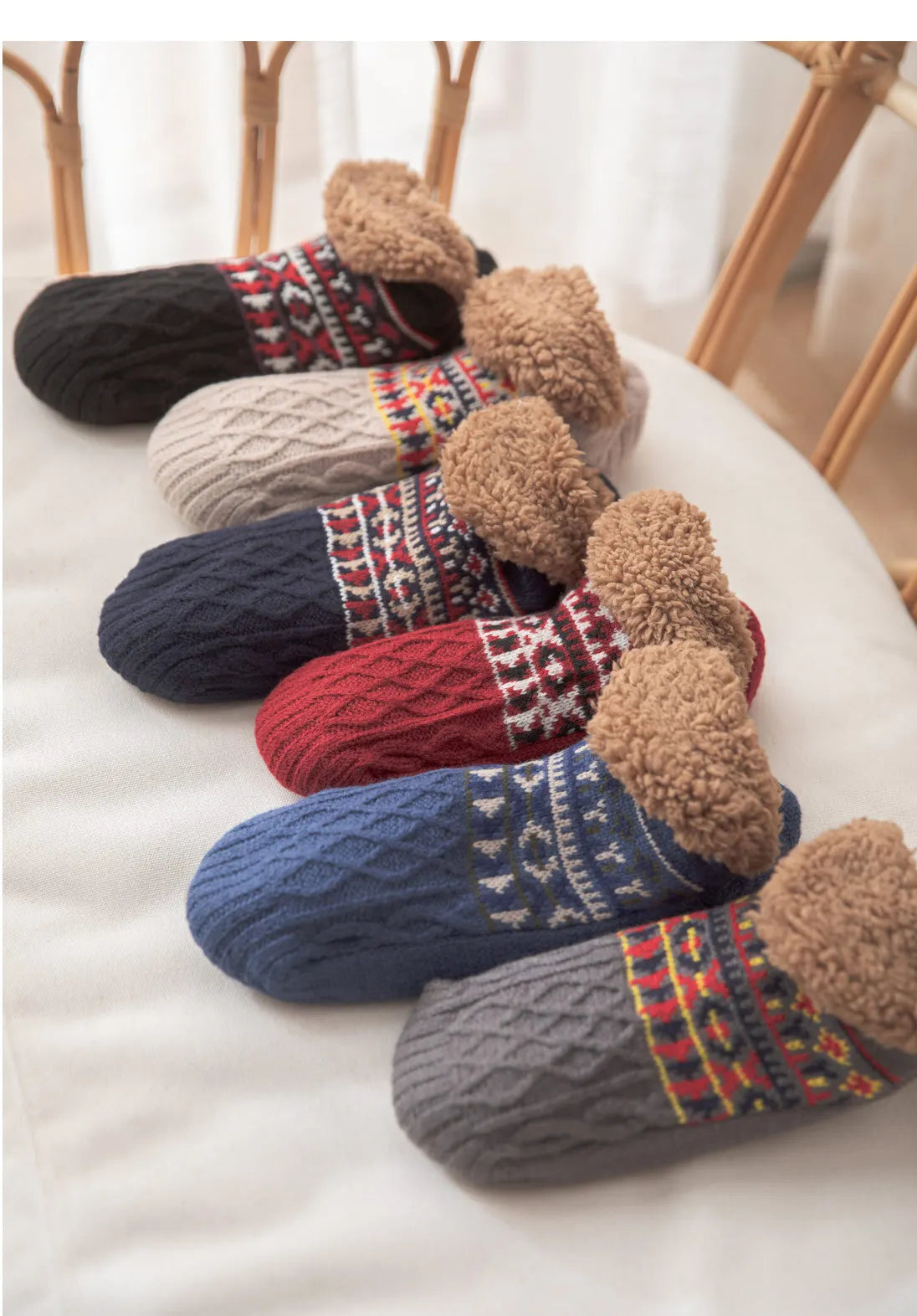Winter Non-slip Floor Socks Women Men Snow