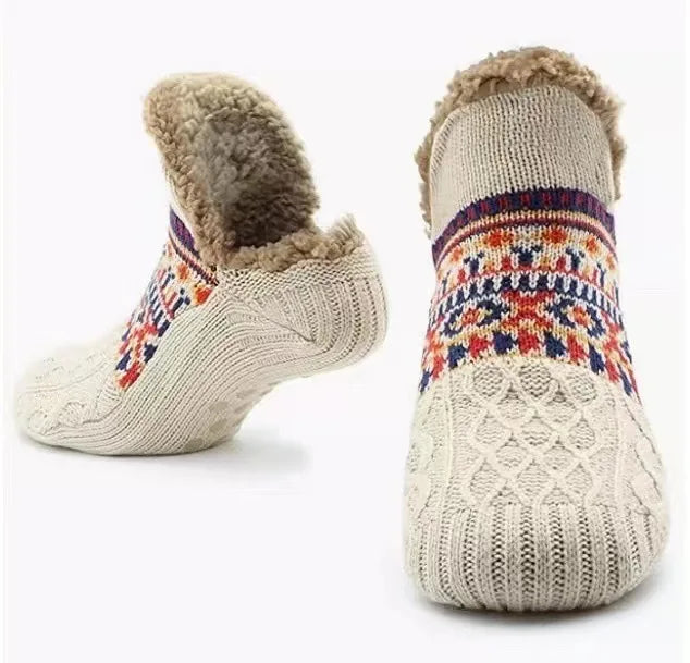 Winter Non-slip Floor Socks Women Men Snow