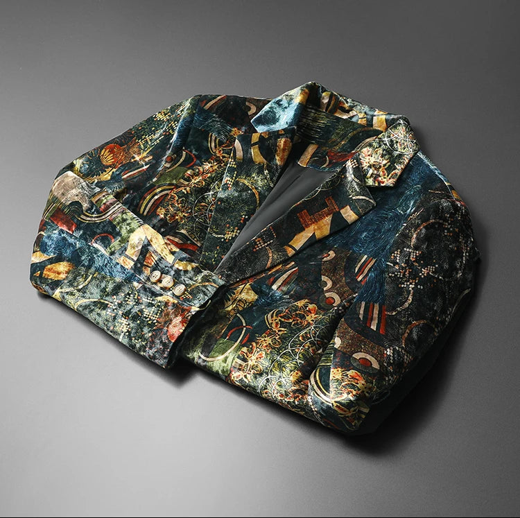 2022 Luxury Print Men Blazer