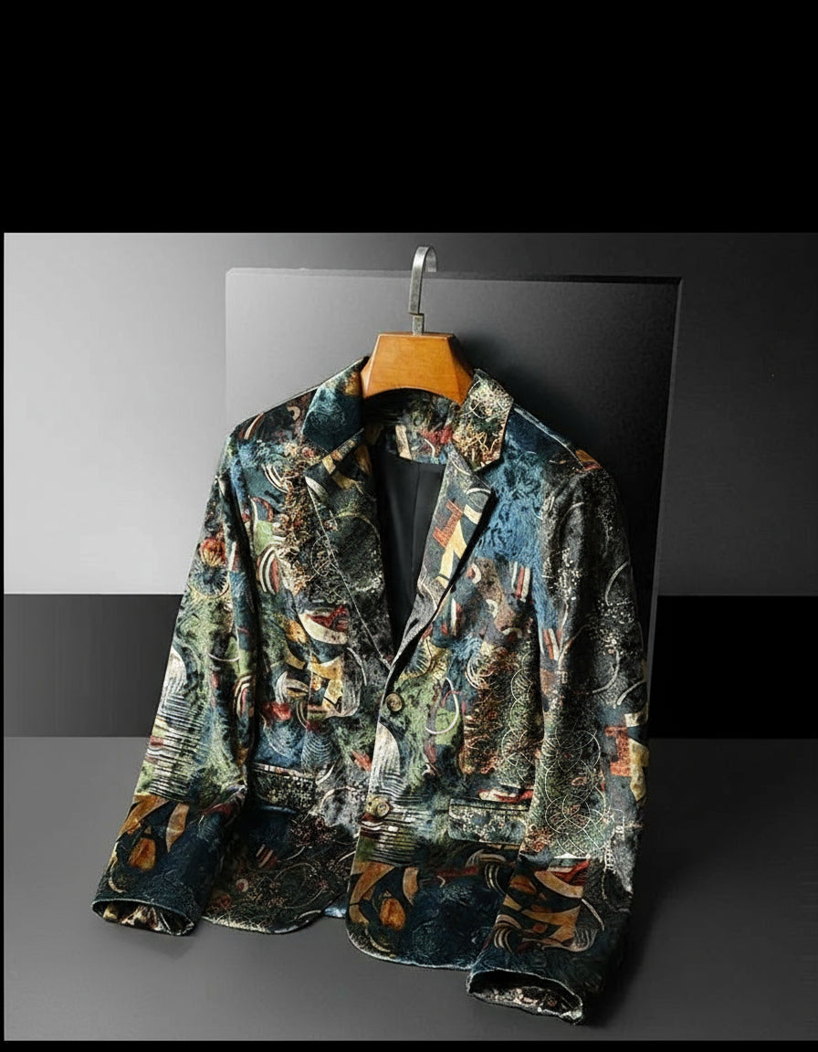 2022 Luxury Print Men Blazer