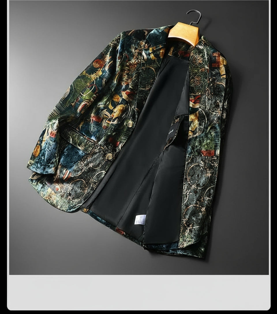 2022 Luxury Print Men Blazer