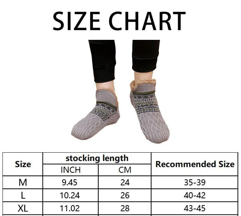 Winter Non-slip Floor Socks Women Men Snow
