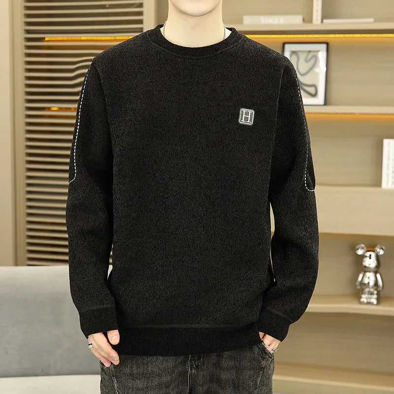 Man Round Neck Sweater Autumn