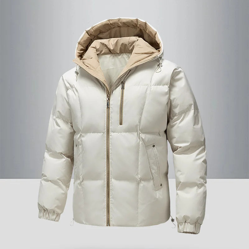 New Fashion Keep Warm Windproof Man Cotton Clothes Leisure  Thickening Coat Winter Solid Color Hooded Simplicity Man Parkas